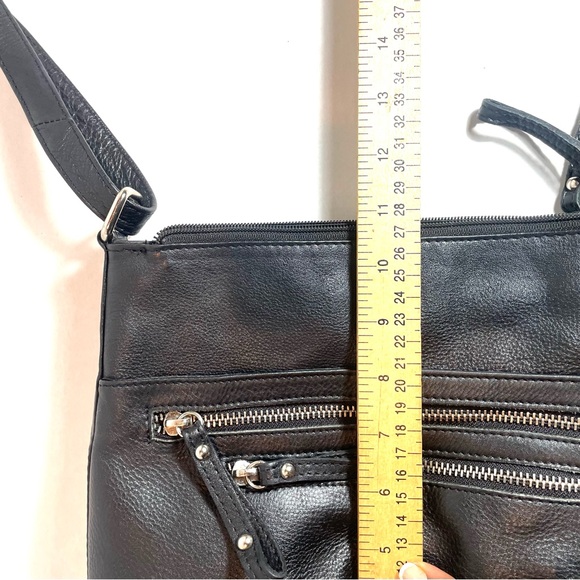 Great American Leather Works Black Leather Crossbody Bag Travel Vacation - Picture 11 of 12